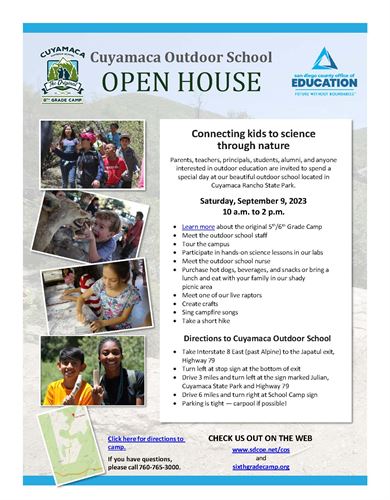 English camp open house flyer